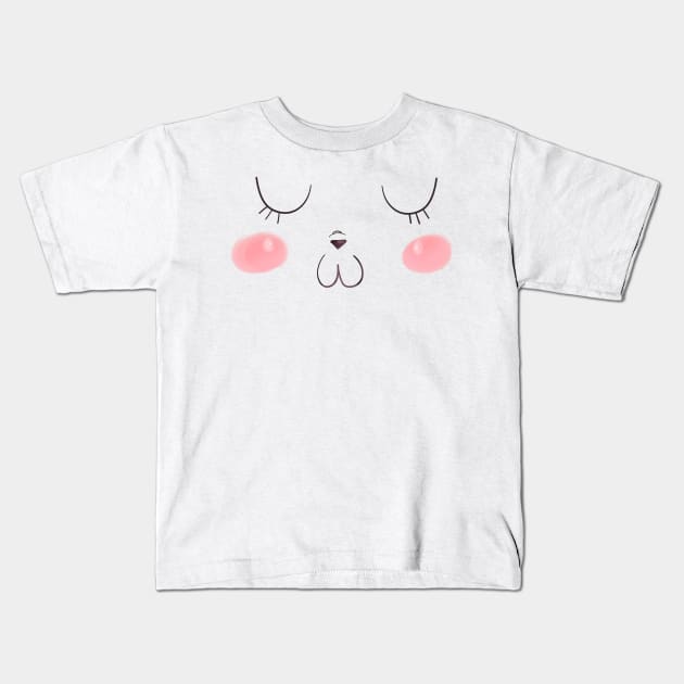 Cute bubbling Bunny with blushing cheeks Kids T-Shirt by markatos